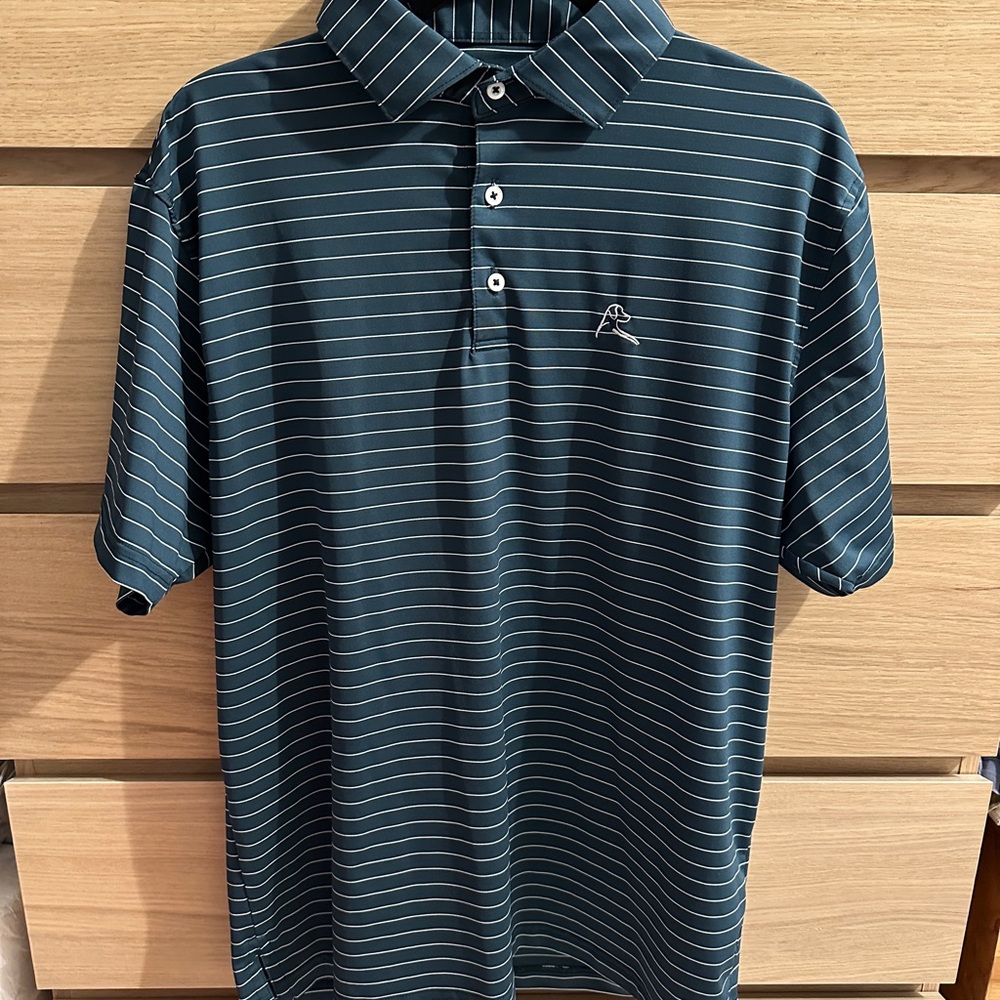 Rhoback Dark Green Striped Polo Shirt